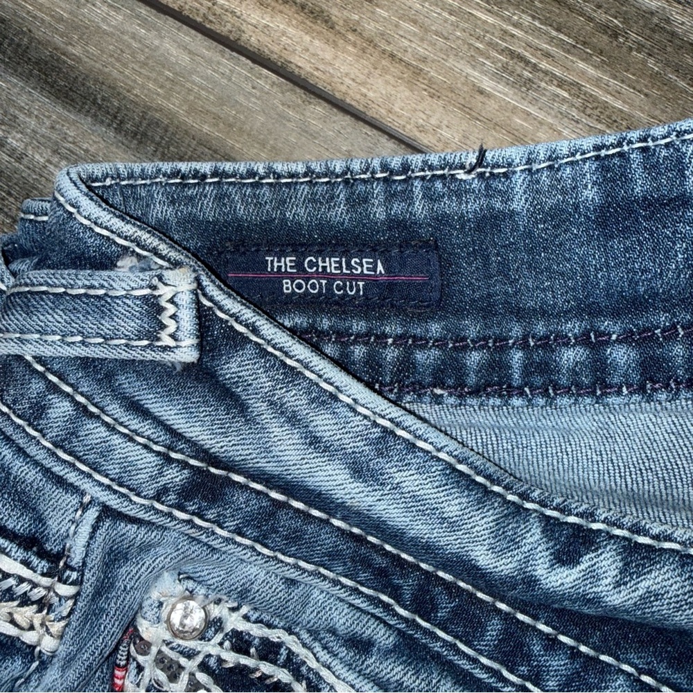 Vigoss Women's Boot Cut Jeans in Classic Blue size 3/4 length 33 - Picture 4 of 5